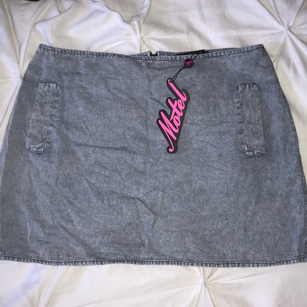 Motel Denim Wash A Line Skirt